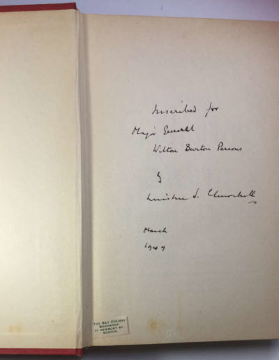 Gathering Storm: Churchill's Inscription & Signature to Major General Persons