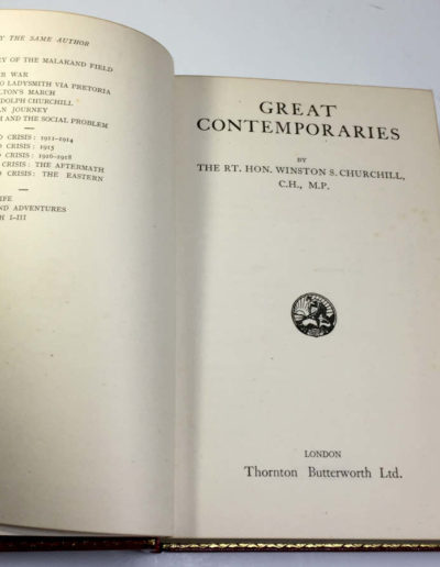 Great Contemporaries by Winston Churchill: Title Page