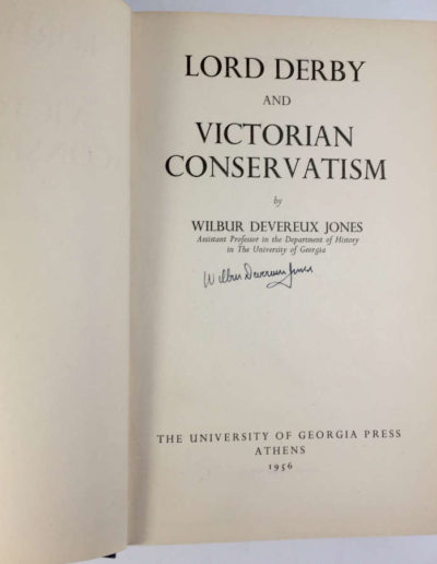 Lord Derby: From Churchill's Library. Signed by the author: W. D. Jones