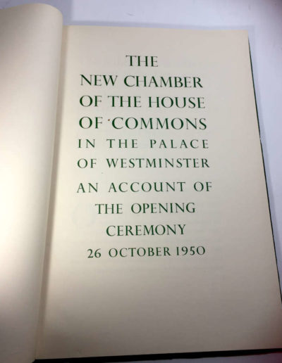 Opening House of Commons: Title Page