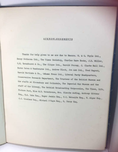 Acknowledgements: Winston Churchill Bibliography by Bernard Farmer