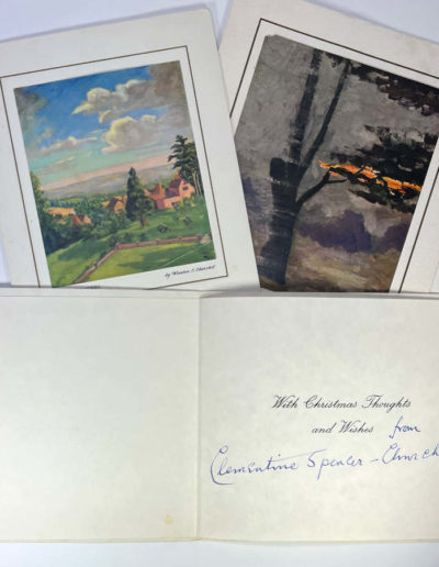 3 Christmas Cards: with Clementine Churchill's Handwritten Signature