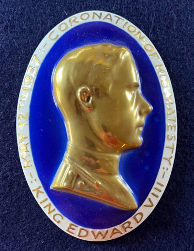 Bovey Pottery – King Edward VIII Coronation Plaque on Blue BG
