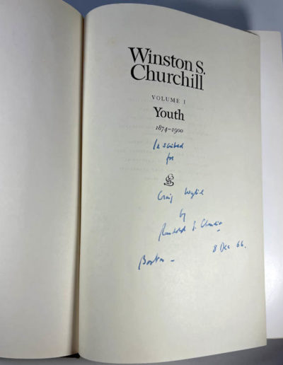 Official Churchill Biography: Randolph Churchill's Inscription & Signature Vol 1
