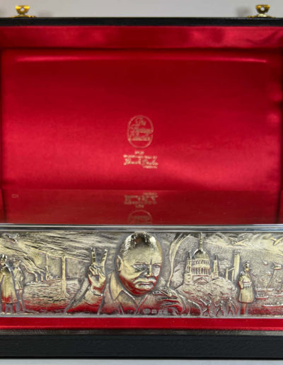 Winston Churchill Centenary Silver Cigar Box: Front