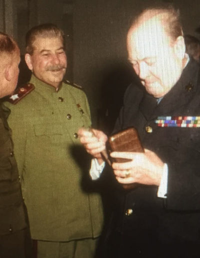 Churchill Holding Brown Cigar Case - Photo posted on Facebook