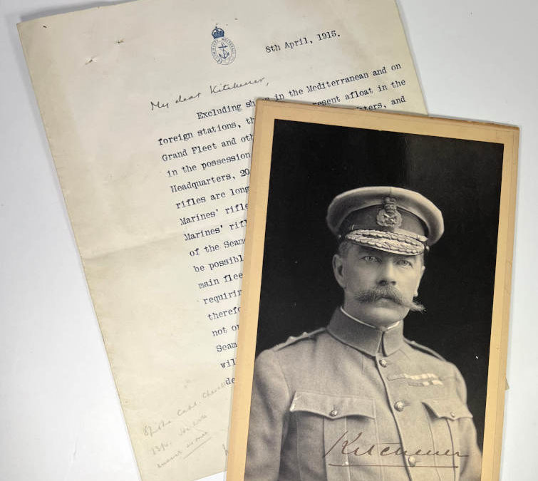 Churchill Signed Letter + Kitchener Signed Photo