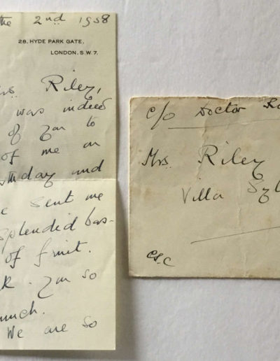 Handwritten Letter from Clementine Churchill + Envelope