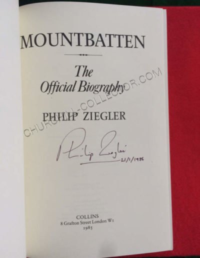 Mountbatten Biography Title Page Signed by the Author: Philip Zeigler
