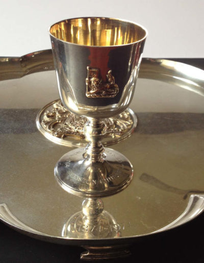 Silver Tray with One Goblet: Churchill Silverware Centenary Set by Mappin & Webb
