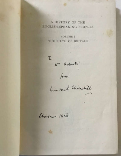 History of the English Speaking Peoples: Vol 1 Inscribed Signed Winston Churchill