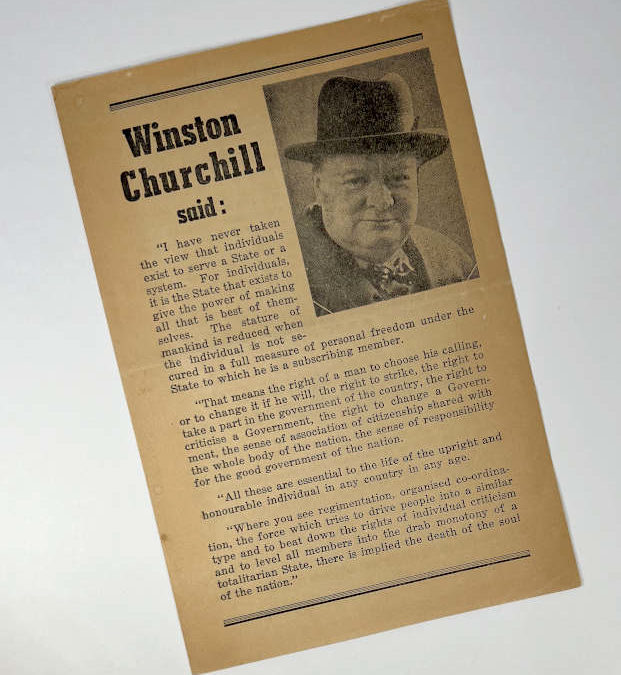 Winston Churchill Said: Australian Political Leaflet