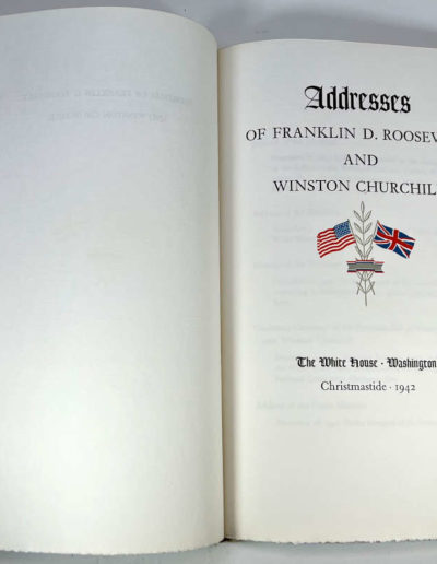 Addresses Of Churchill & Roosevelt: Title Page