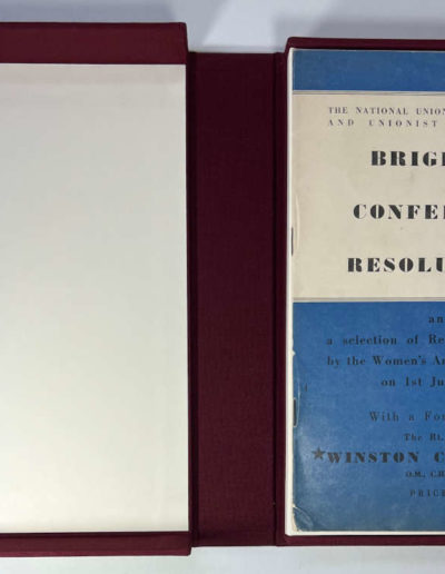 Pamphlet with Churchill Foreword: Brighton Conference Resolutions in Protective Case