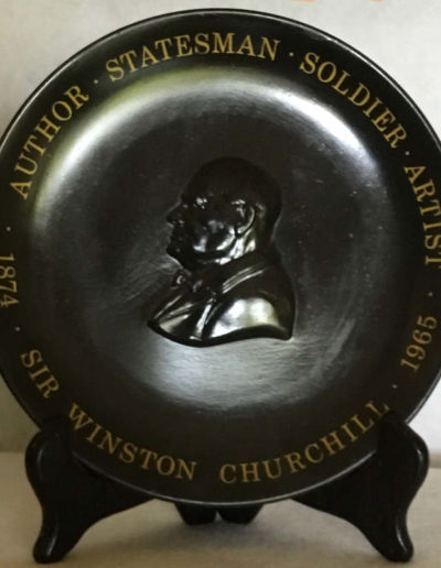 Winston Churchill: Black Basalt Plate Issued in 1974 by Wedgwood