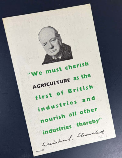 Churchill Pamphlet 2pp: We Must Cherish Agriculture...