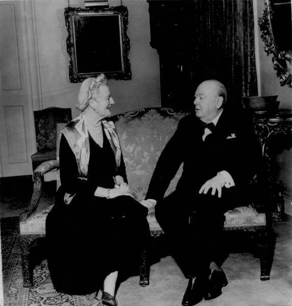 Original Press Photograph: Winston Churchill + Clementine, 80th Birthday