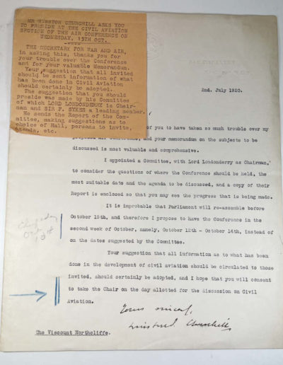 Winston Churchill Letter to Viscount Northcliffe + Synopsys