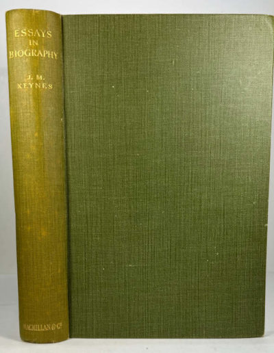 Essays in Biography by John Maynard Keynes. First Edition