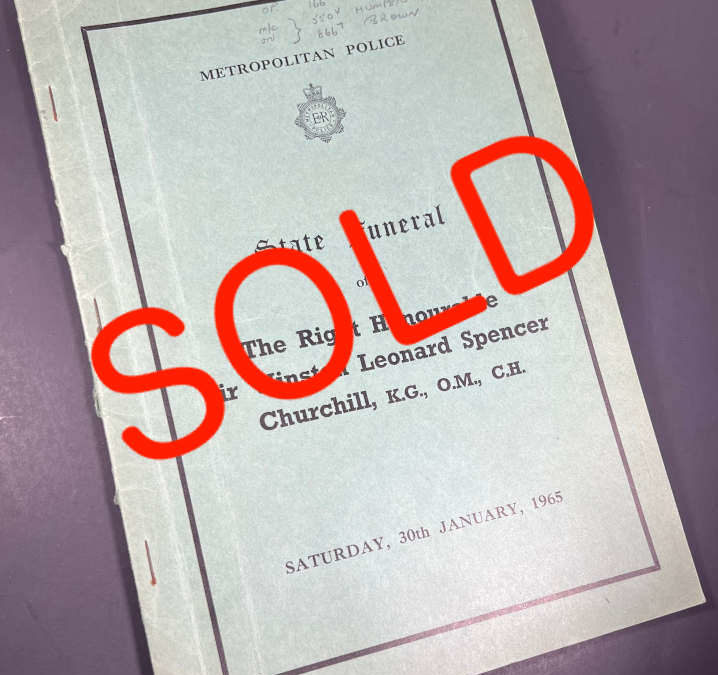 Churchill’s Funeral: Metropolitan Police Manual