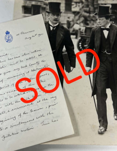 Letter from Winston Churchill to Lloyd George + Photograph