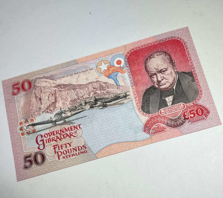 Gibraltar £50 Banknote featuring Winston Churchill