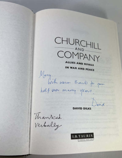 Churchill and Company: Inscription to Mary Soames