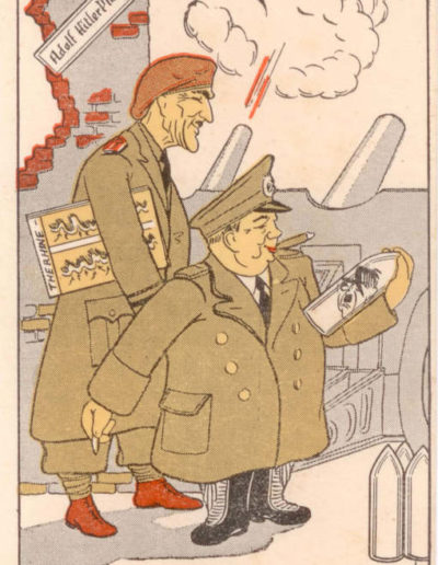 Winston Churchill & Montgomery: Dutch Caricature Postcard