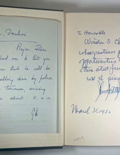 War or Peace - Inscription to Winston Churchill