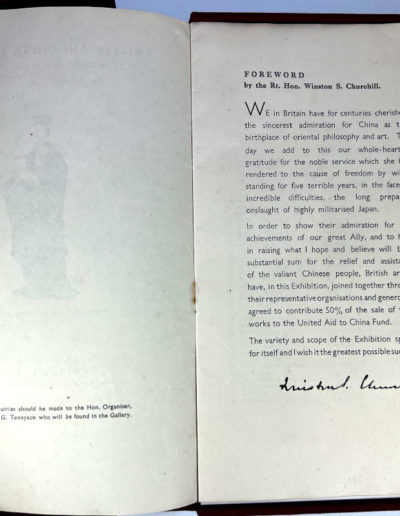 Foreword by Winston Churchill: Artists Aid China Exhibition Pamphlet