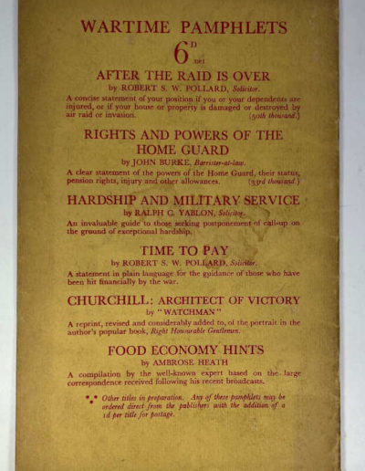 CHURCHILL: Architect of Victory. Back Cover