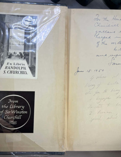 Inscription to Churchill-Roosevelt Public Papers & Addresses + Bookplates