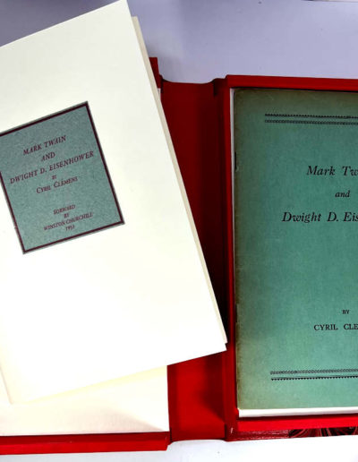 Mark Twain and Dwight D. Eisenhower: Pamphlet & Chemise in Solander Case