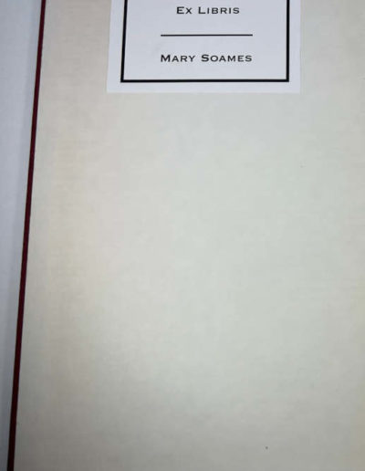 Mary Soames' Bookplate - Churchill Memorial Trust