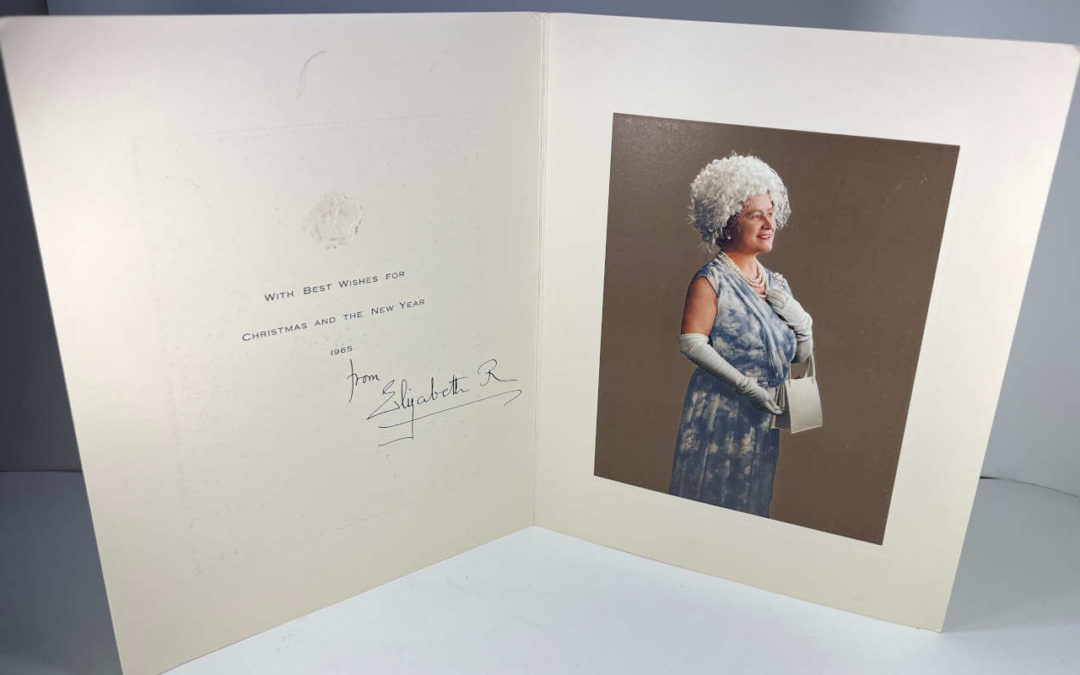 Signed Christmas Card & Photograph: The Queen Mother