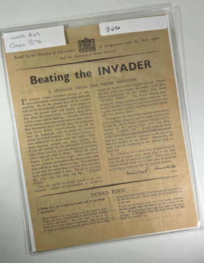 WWII Pamphlet: Beating the Invader