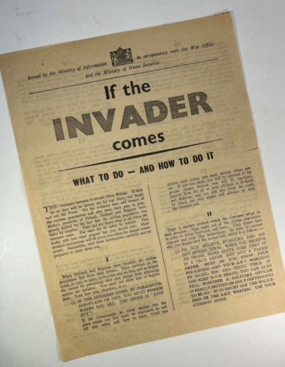 If the Invader Comes: WWII Pamphlet