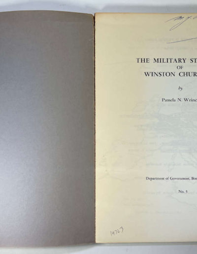 Title Page: The Military Strategy of Winston Churchill