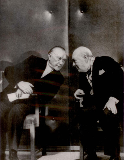 Photograph of Winston Churchill Chatting with Chancellor Adenauer