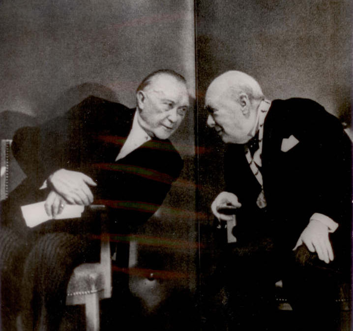 Photograph: Winston Churchill with Chancellor Adenauer
