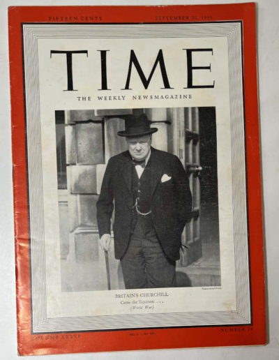 Winston Churchill: Front Cover Time Magazine, 1940