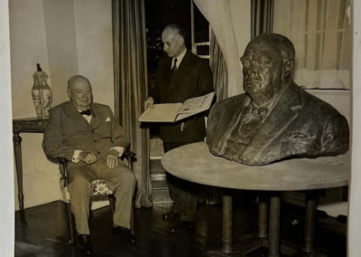 Original Press Photograph: Winston Churchill Receives Statue from Malta