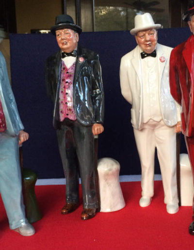 Pale Blue Suit shown here with 3 of the other 4 Royal Doulton Churchill Figures