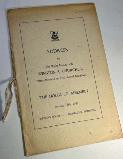 SOLD: Address by Winston Churchill- Bermuda, 1942