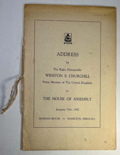 Address by Winston Churchill- Bermuda