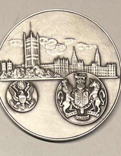 Churchill Memorial Medal Menconi Solid Silver - Reverse
