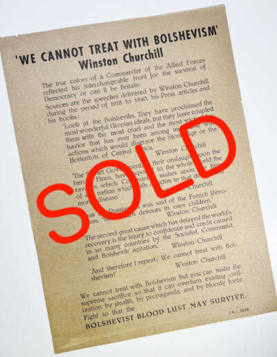 We Cannot Treat with Bolshevism: Pamphlet now SOLD