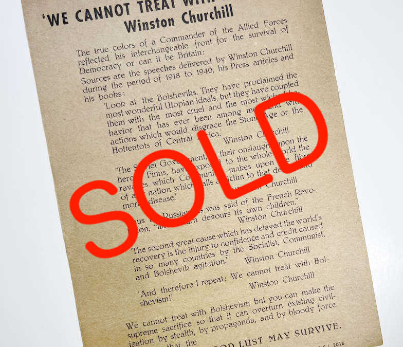 We Cannot Treat with Bolshevism