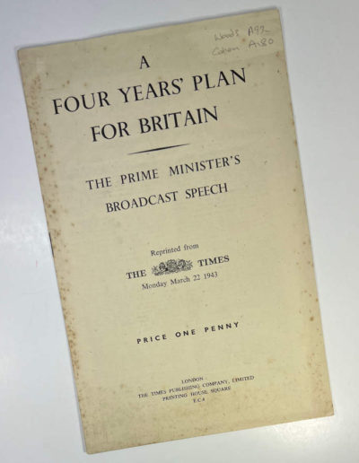 Churchill's Speech: A Four Years’ Plan for Britain