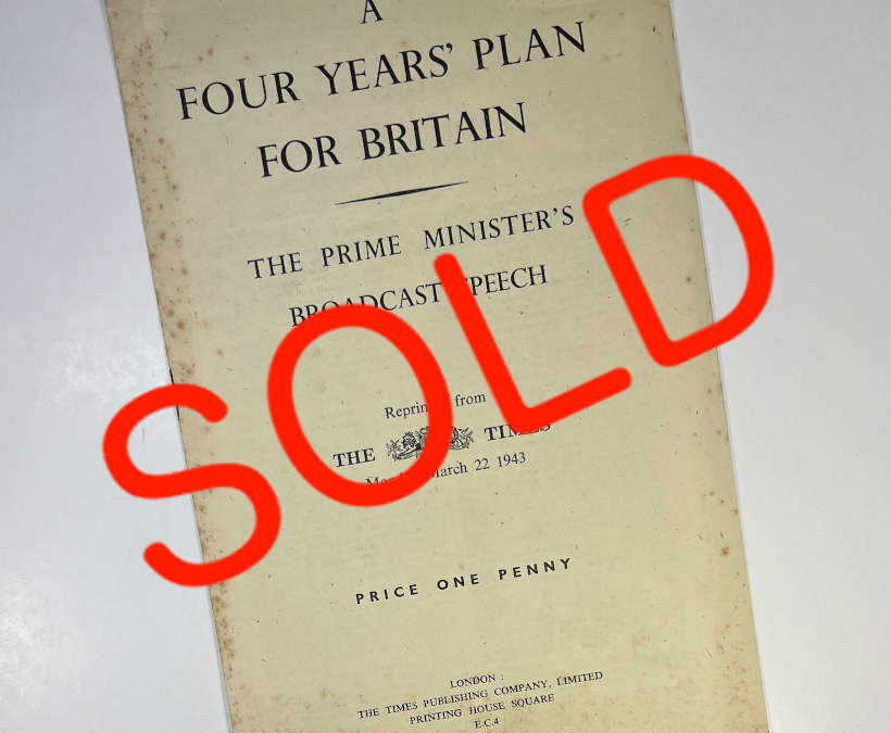A Four Years’ Plan for Britain: Churchill Speech